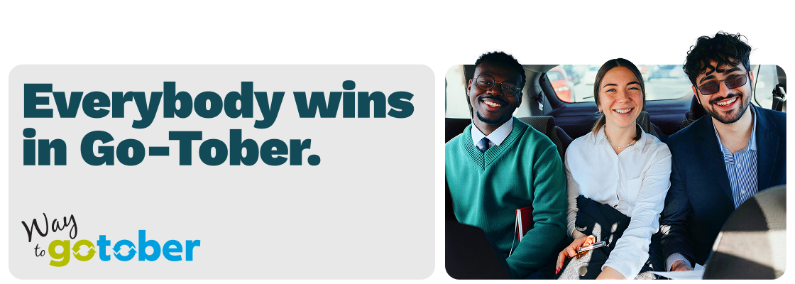 Go-Tober Banner with people ridesharing