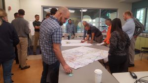 Person Reading Map at Northern Colorado Bike and Walk Conference