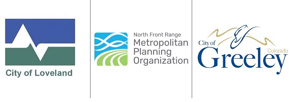 Logos of City of Greeley, City of Loveland, and NFRMPO